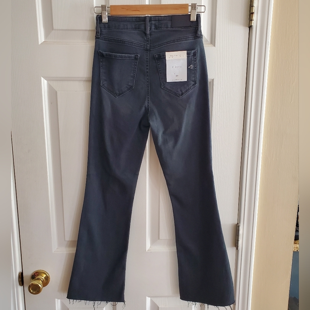 NWT HIDDEN [HAPPI] BLACK CROPPED FLARE Size 25 Button Fly - Picture 6 of 9